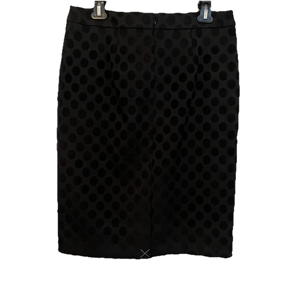 Ann Taylor Black Pencil Skirt 10  Lined Polka Dot Office Business Casual NWT! - Picture 3 of 11